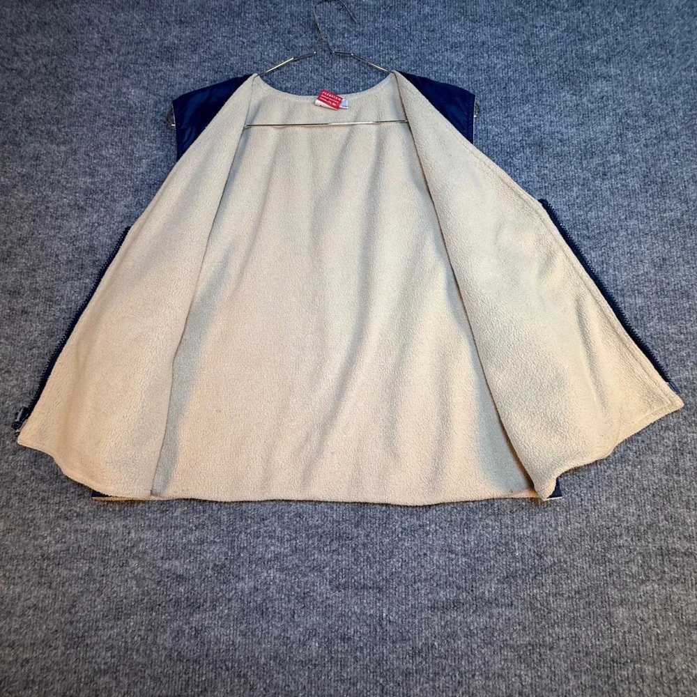 Vintage Kids Snoopy Blue Fleece Lined Vest Lightweight Boy Size XL Charlie Brown